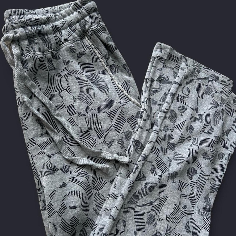 Anthropologie Daily Practice Pants | XS | Heather Gray Black Design | Wide Leg